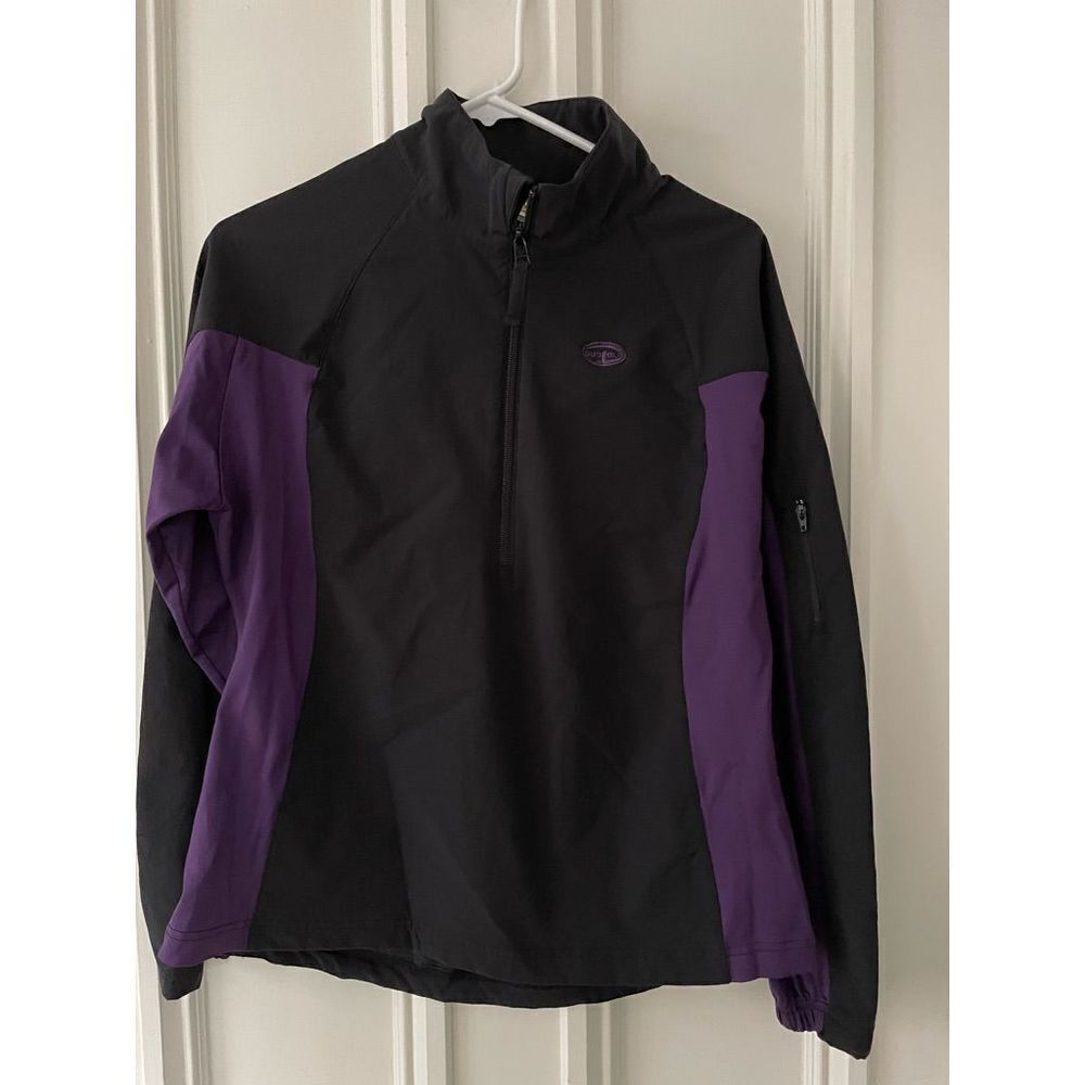 Duofold black and purple lightweight 1/2zip pullover jacket M